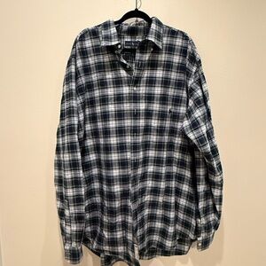 Ralph Lauren Navy and Green Plaid Shirt